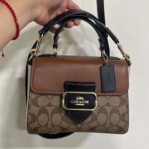 COACH Morgan Top Handle Satchel in Colorblock Signature Canvas